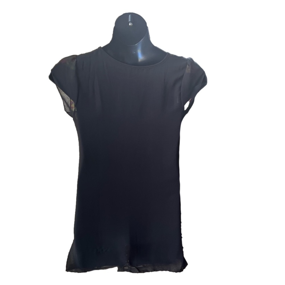 Colorful and black women’s blouse Size XL sleeveless color pattern underneath - Picture 2 of 9